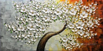Flores Painting - flor de ciruelo en decoración floral blanca
